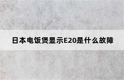 日本电饭煲显示E20是什么故障