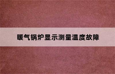 暖气锅炉显示测量温度故障