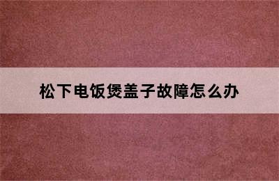 松下电饭煲盖子故障怎么办