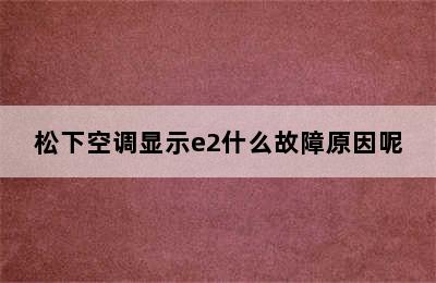 松下空调显示e2什么故障原因呢