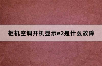 柜机空调开机显示e2是什么故障