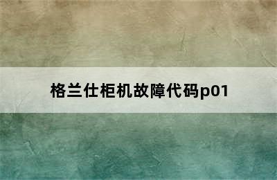 格兰仕柜机故障代码p01