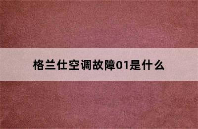 格兰仕空调故障01是什么