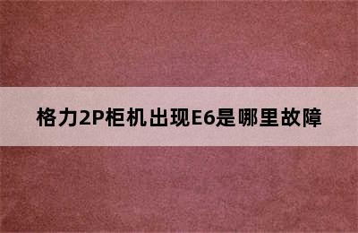 格力2P柜机出现E6是哪里故障