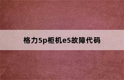 格力5p柜机e5故障代码