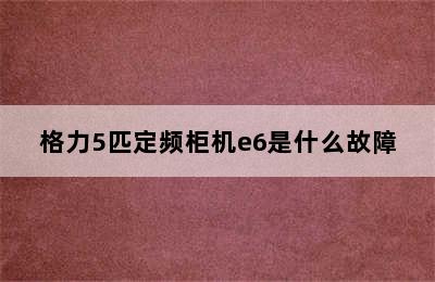 格力5匹定频柜机e6是什么故障