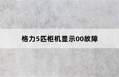 格力5匹柜机显示00故障