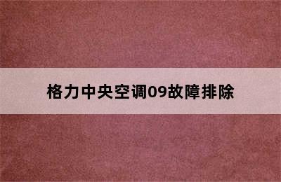 格力中央空调09故障排除