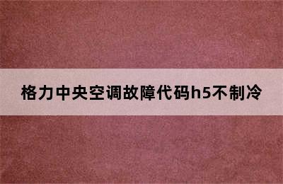 格力中央空调故障代码h5不制冷