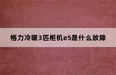 格力冷暖3匹柜机e5是什么故障