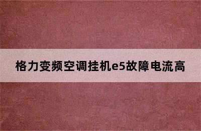 格力变频空调挂机e5故障电流高