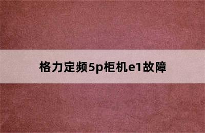 格力定频5p柜机e1故障