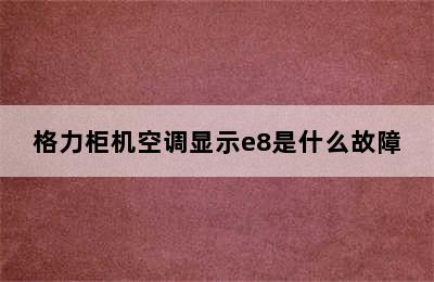 格力柜机空调显示e8是什么故障