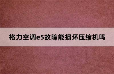 格力空调e5故障能损坏压缩机吗