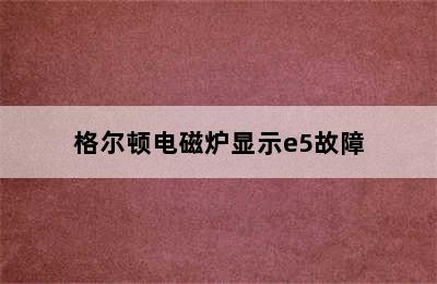 格尔顿电磁炉显示e5故障