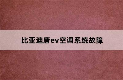 比亚迪唐ev空调系统故障