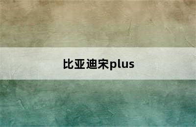 比亚迪宋plus