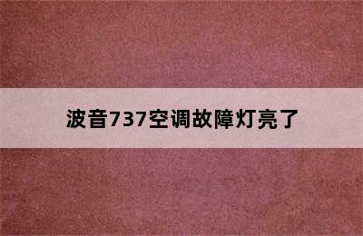 波音737空调故障灯亮了