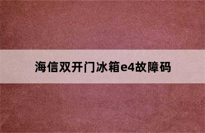 海信双开门冰箱e4故障码