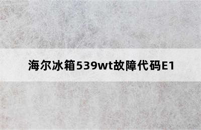 海尔冰箱539wt故障代码E1