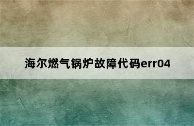 海尔燃气锅炉故障代码err04