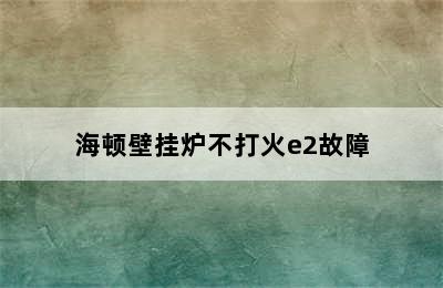 海顿壁挂炉不打火e2故障