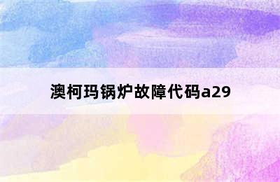 澳柯玛锅炉故障代码a29