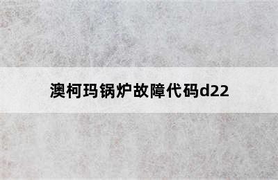 澳柯玛锅炉故障代码d22