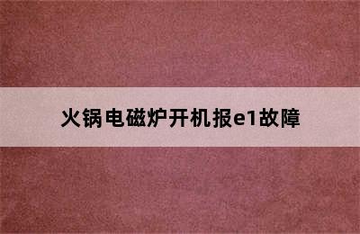 火锅电磁炉开机报e1故障