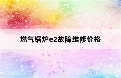 燃气锅炉e2故障维修价格