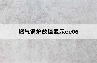 燃气锅炉故障显示ee06