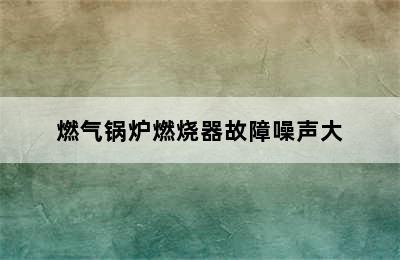 燃气锅炉燃烧器故障噪声大