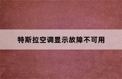 特斯拉空调显示故障不可用