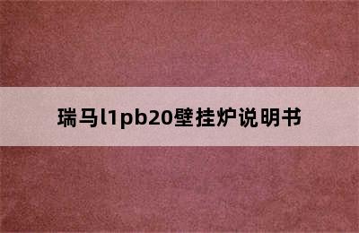 瑞马l1pb20壁挂炉说明书