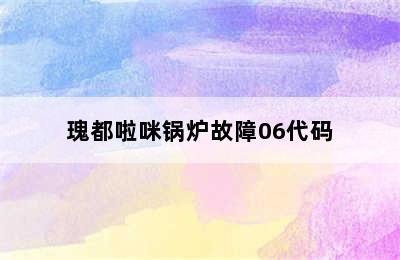 瑰都啦咪锅炉故障06代码