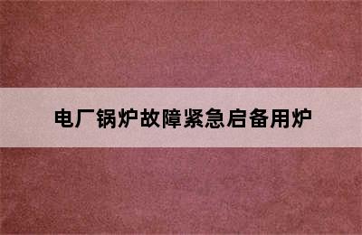 电厂锅炉故障紧急启备用炉