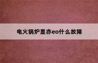 电火锅炉显亦eo什么故障