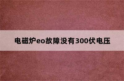 电磁炉eo故障没有300伏电压