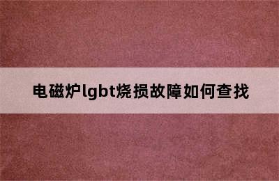 电磁炉lgbt烧损故障如何查找