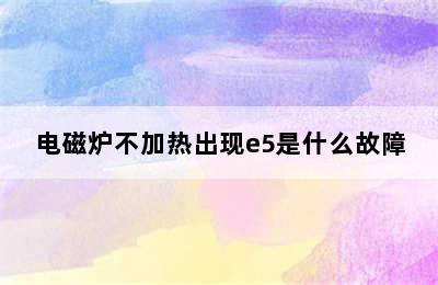 电磁炉不加热出现e5是什么故障