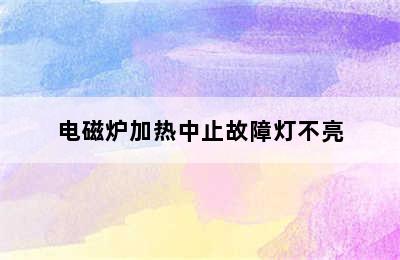 电磁炉加热中止故障灯不亮