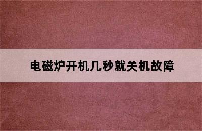 电磁炉开机几秒就关机故障