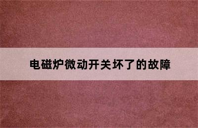 电磁炉微动开关坏了的故障