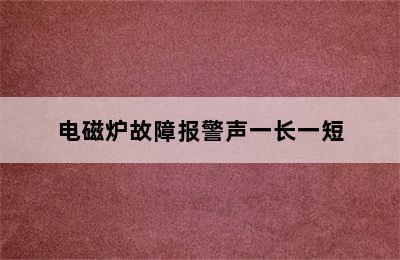 电磁炉故障报警声一长一短