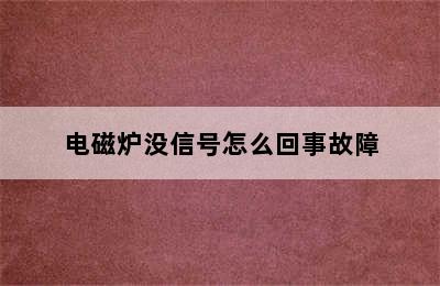 电磁炉没信号怎么回事故障