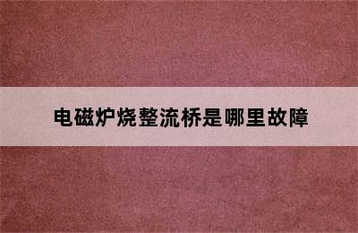 电磁炉烧整流桥是哪里故障