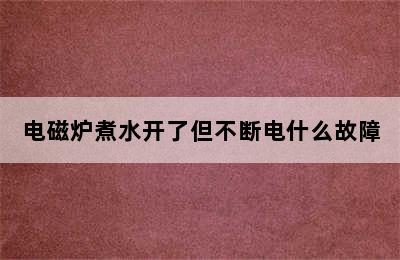 电磁炉煮水开了但不断电什么故障