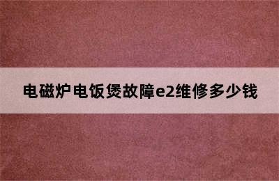 电磁炉电饭煲故障e2维修多少钱