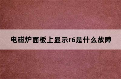 电磁炉面板上显示r6是什么故障