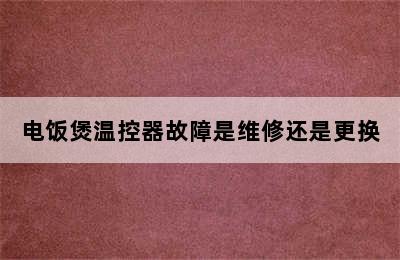 电饭煲温控器故障是维修还是更换